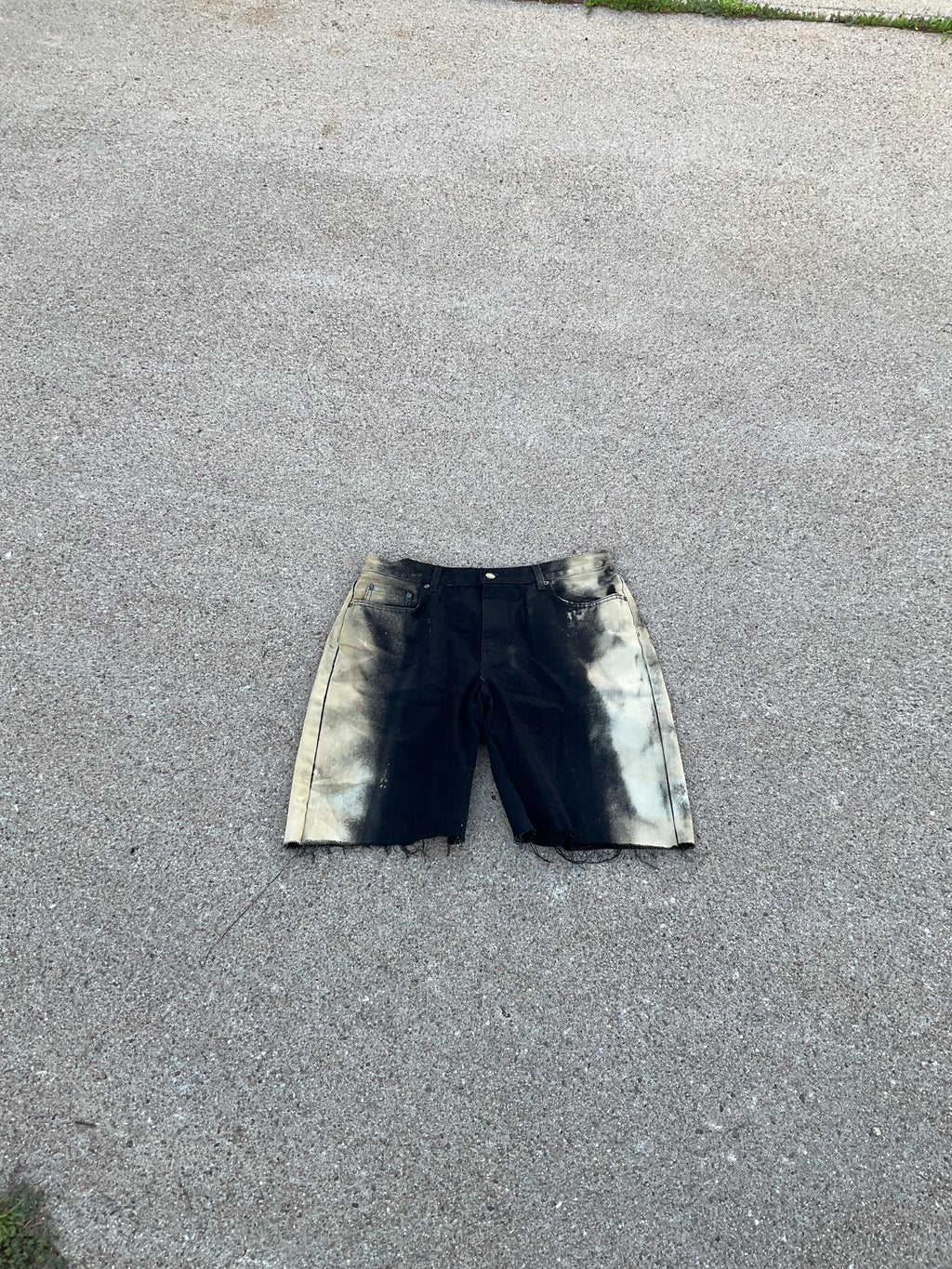 Bleached Side Leg Denim Shorts
