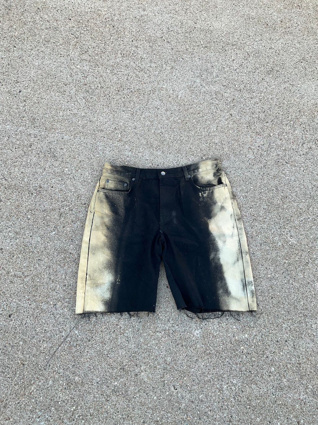 Bleached Side Leg Denim Shorts