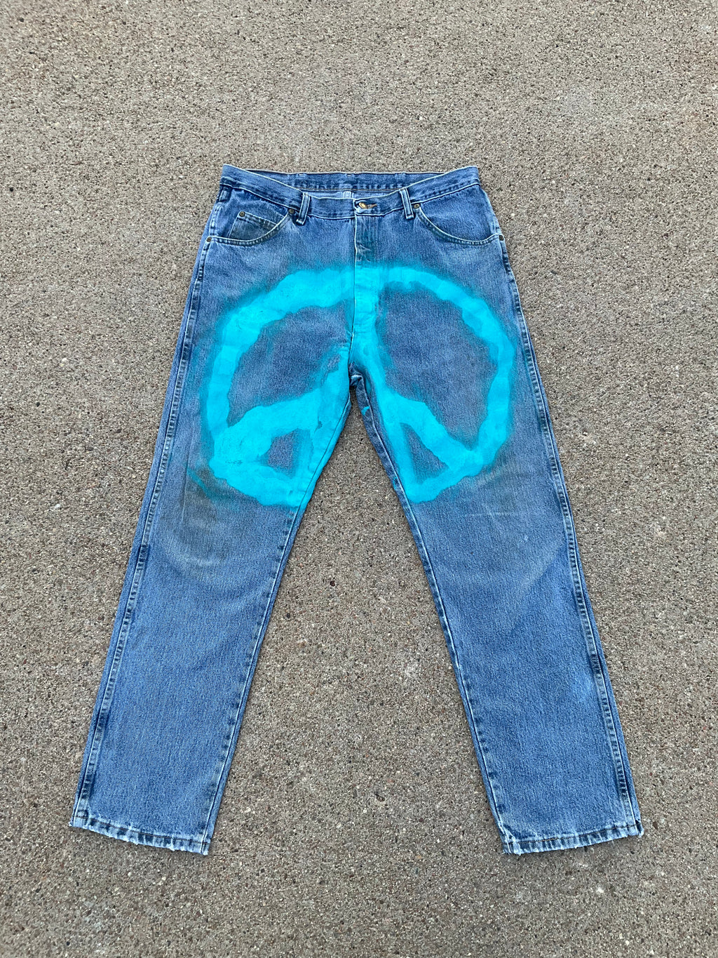 Peace Sign Denim Pants
